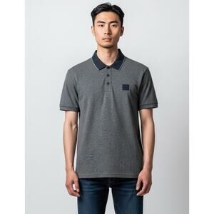 BOSS men’s Blue Cotton Short Sleeve Polo Shirt Size M